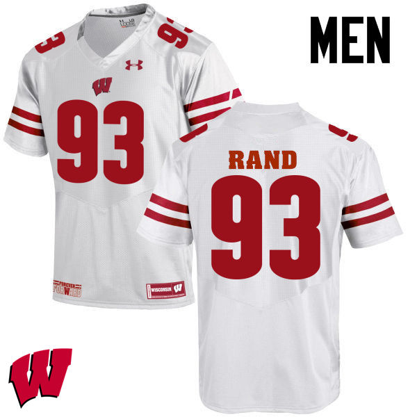 Wisconsin Badgers Men's #93 Garrett Rand NCAA Under Armour Authentic White College Stitched Football Jersey YO40D04PW
